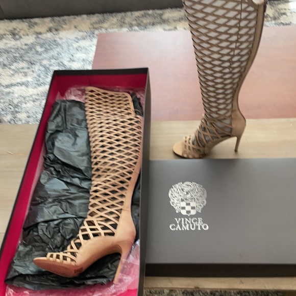 Vince Camuto Caged Peep Toe Over the Knee Boots - Picture 11 of 16